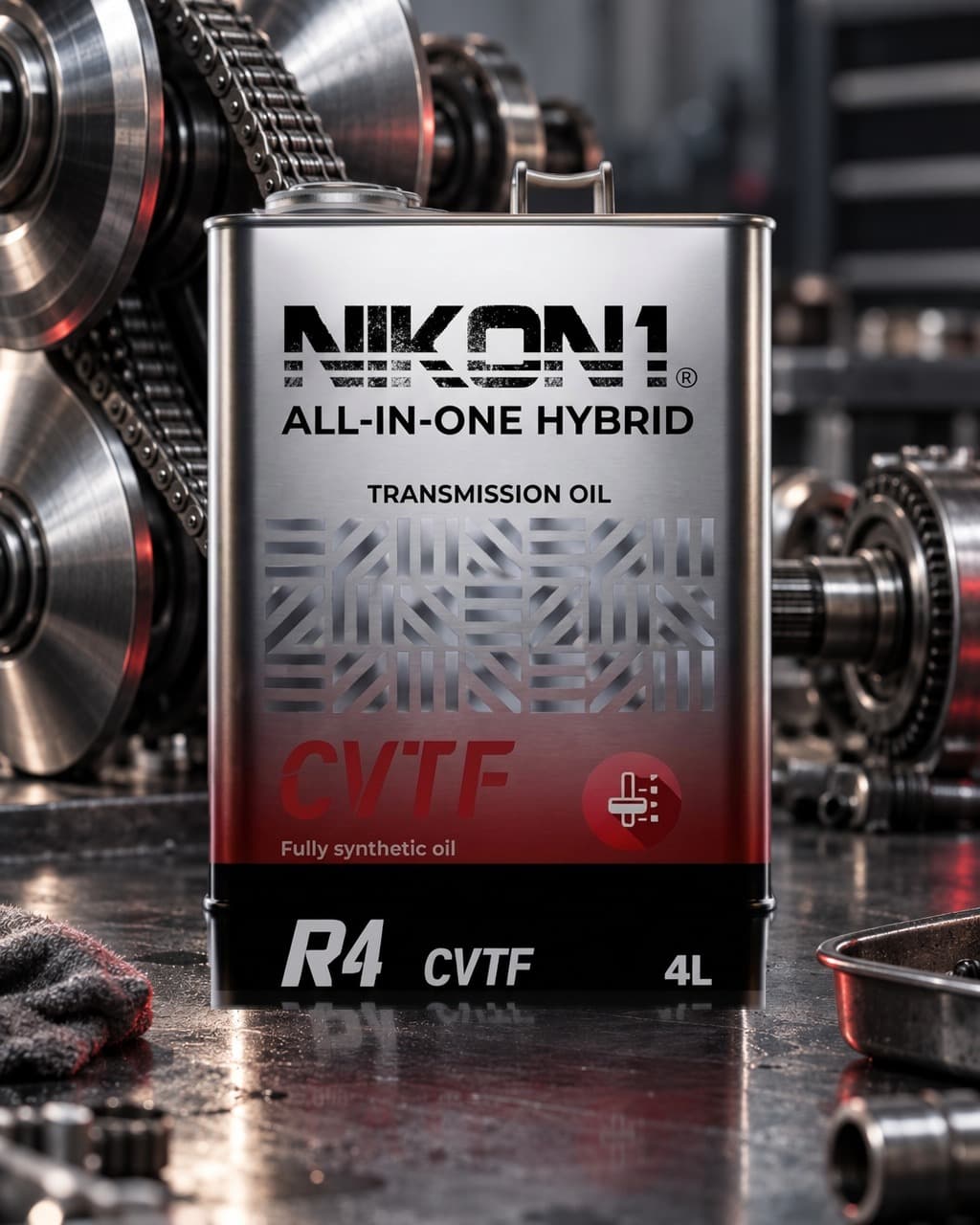 NIKON1 R4 CVTF All-in-One Hybrid fully synthetic transmission oil, 4L tin