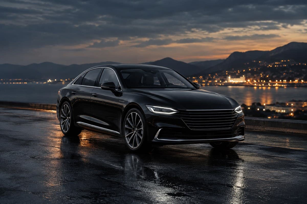 A black luxury saloon